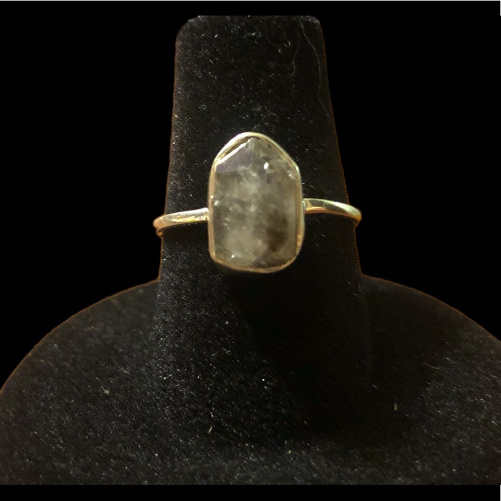 Sterling silver rutilated quartz ring